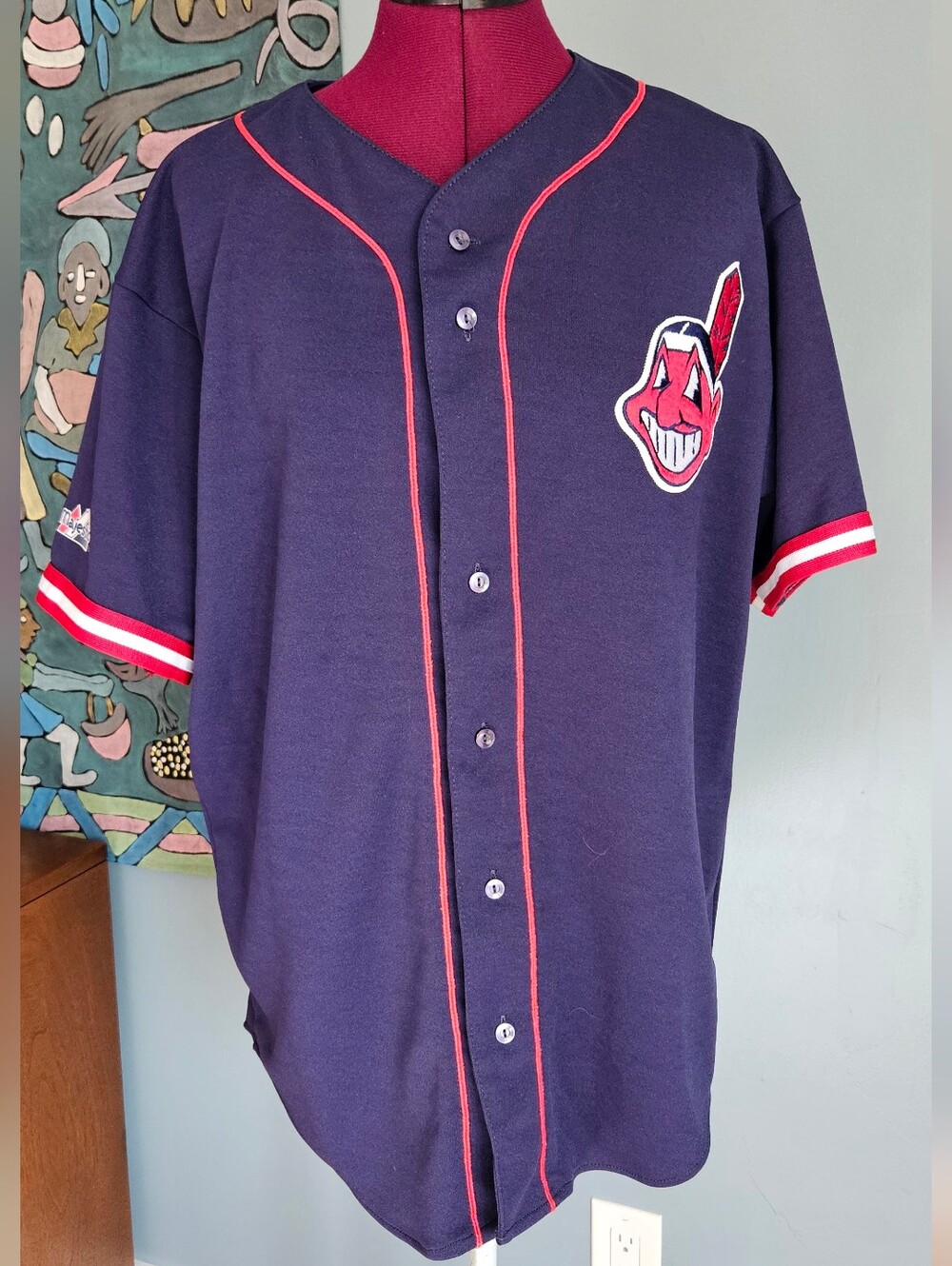 Vintage Cleveland Indians Majestic Baseball Jersey Size M